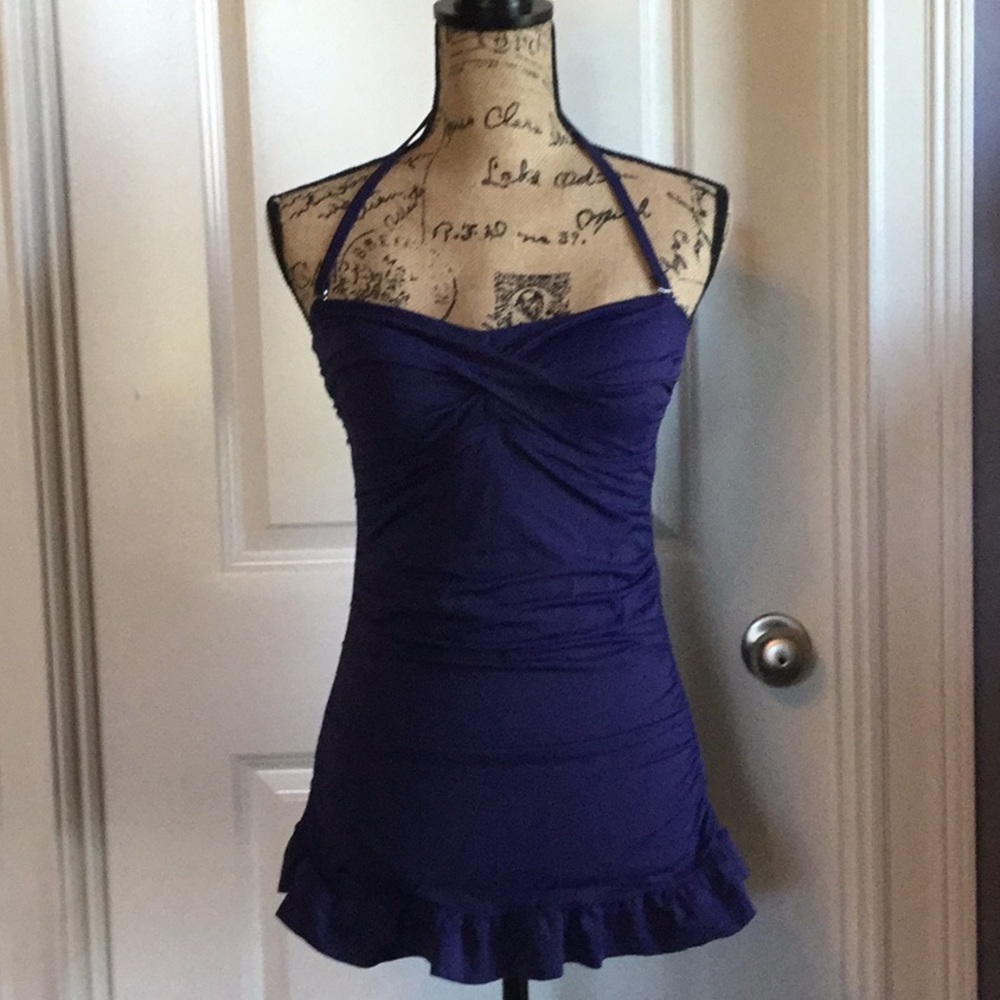 New JANTZEN navy blue one-piece swimsuit~6